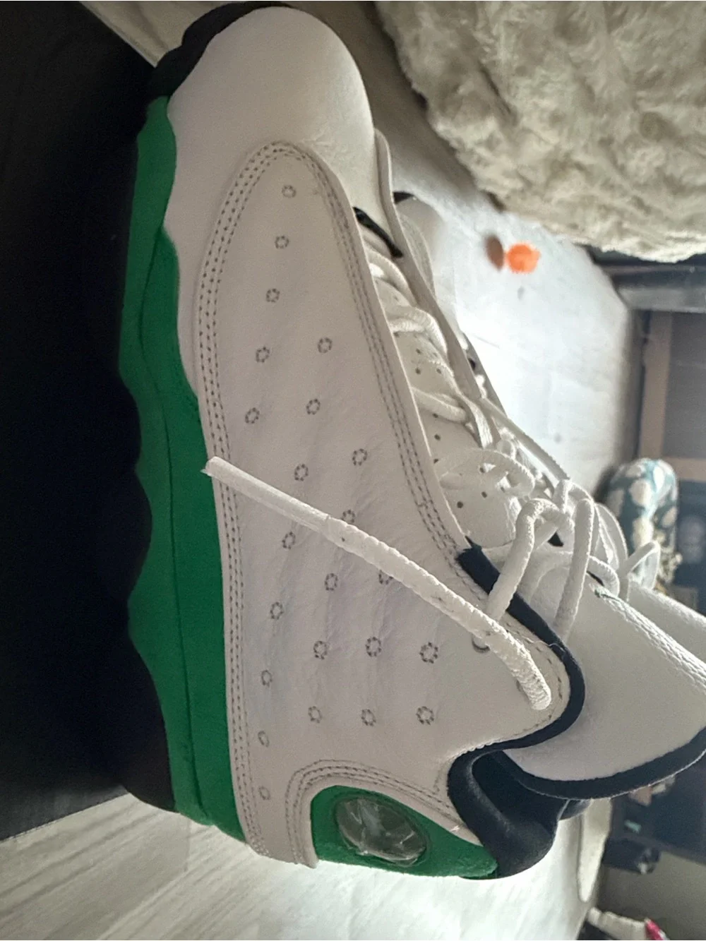 Kids Green & White Basketball Sneakers